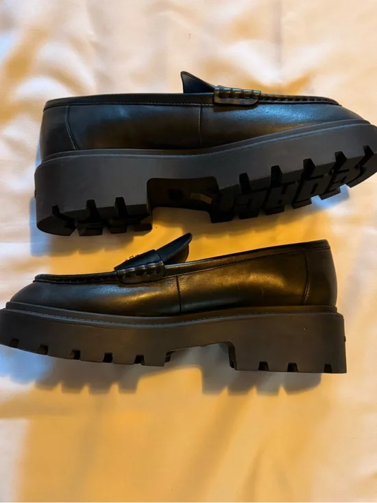 Coach Ruthie Black Leather Platform Loafers 43 (11B) - Picture 3 of 5